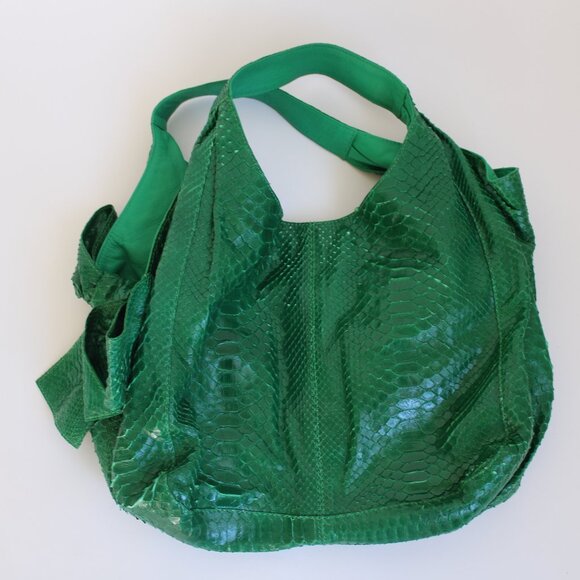 Valentino Green Python Leather Nuage Hobo Bag - Picture 1 of 7